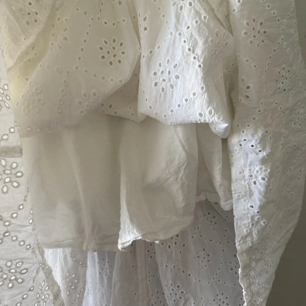 Isabel Maternity 100% Cotton Eyelet Dress - Picture 8 of 13